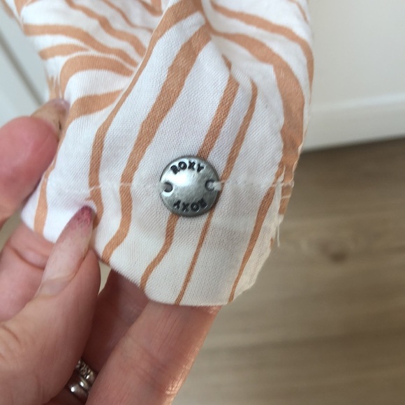 Roxy Evening Delight midi dress front bow tie palm frond pattern L - Picture 10 of 11